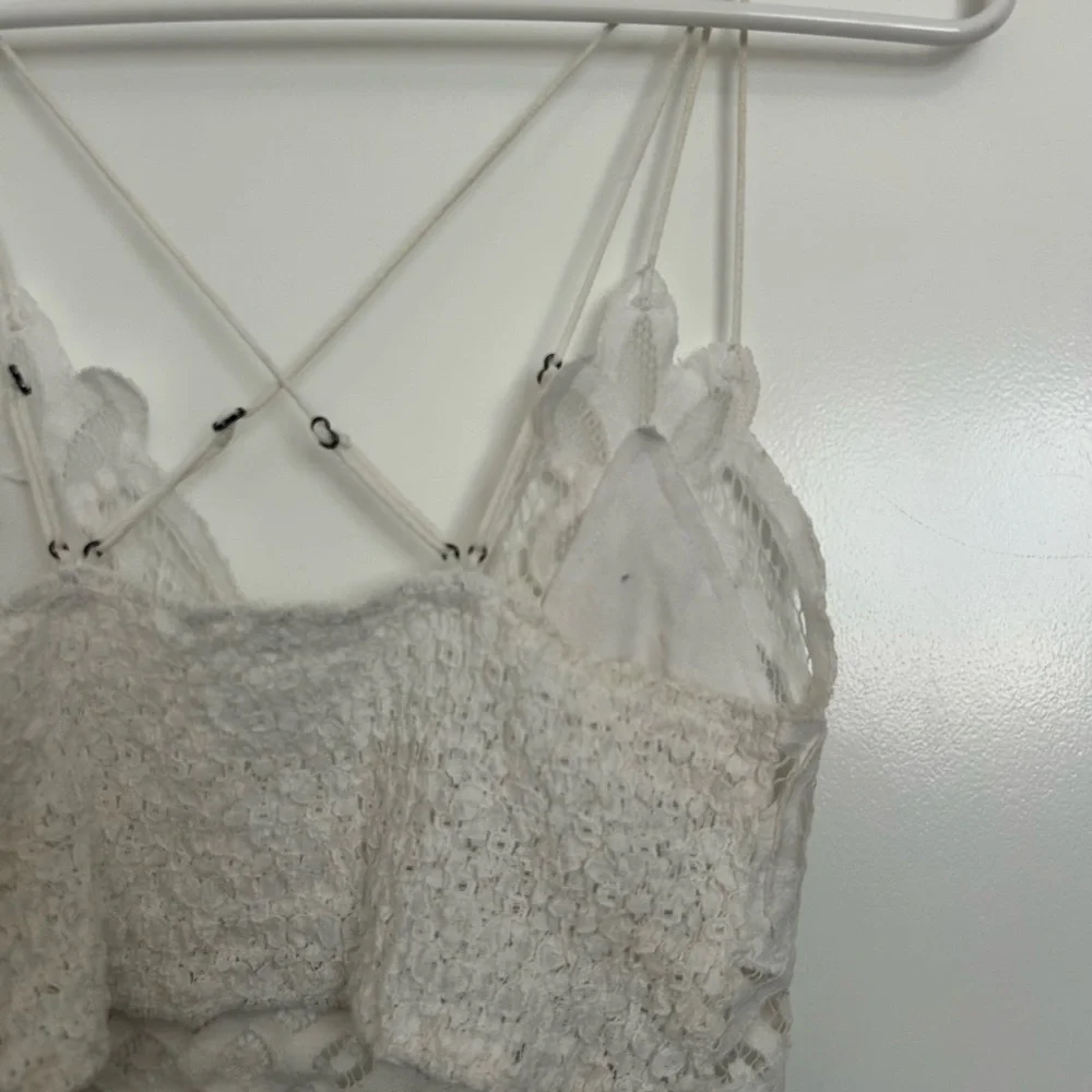 Free People One Adella White Lace Bralette Crop Top size s boho chic festival